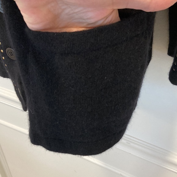 Krizia Maglia Black Cardigan Sweater with Gold Accents Size 38 (US 8 (large) - Picture 4 of 7